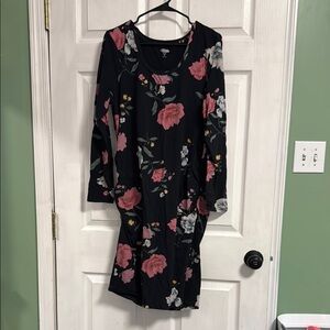 Floral Long Sleeve Maternity Dress